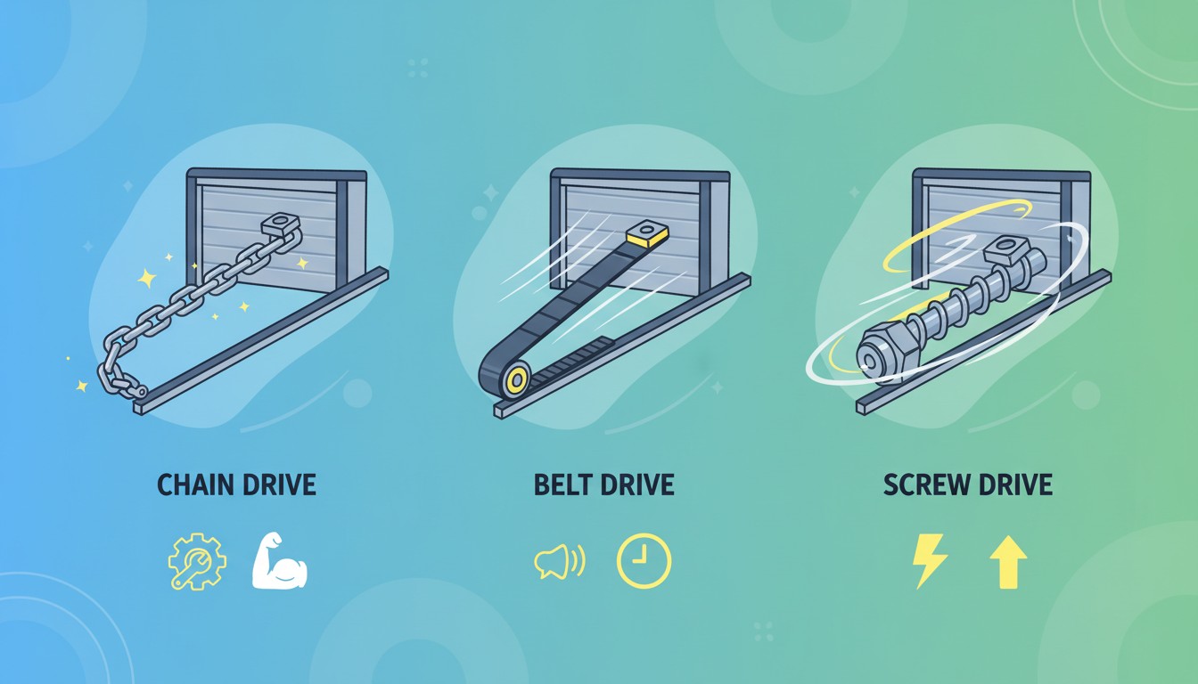 Garage Door Opener Types: Chain vs Belt vs Screw Drive Comparison